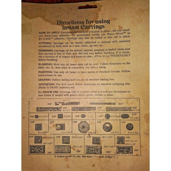 Antique Onlay Applique Furniture decor RUSTIC PAECO Wood Carved Rosette set of 4 - Picture 7 of 9